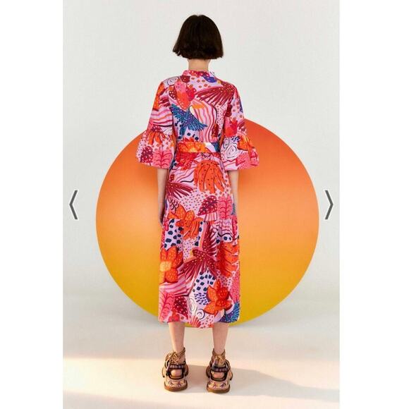 NWOT Farm Rio Lilac Colorful Party Belted Midi Dress Women's Size S - Picture 14 of 14